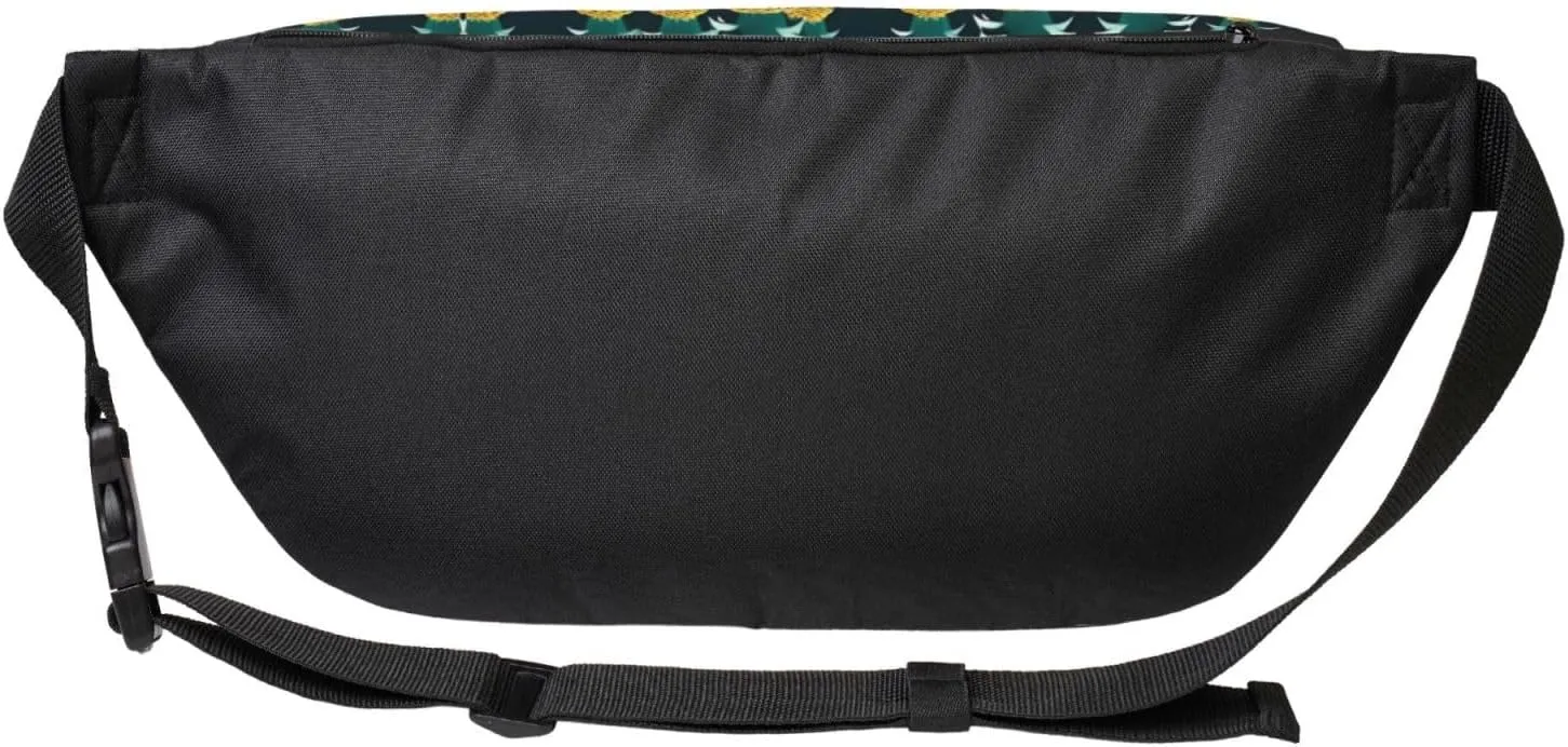Pineapple Fanny Pack Crossbody Sling Bag  Zipper Pockets for Travel, Hiking, Cycling, Workouts, and Everyday Use