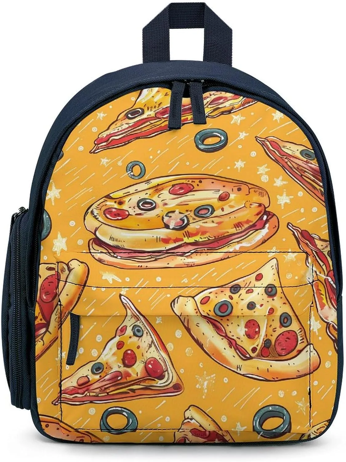 Pizza Cute Backpack Daily Casual Daypack Travel Mini Bag with Adjustable Strap Blue-style-13