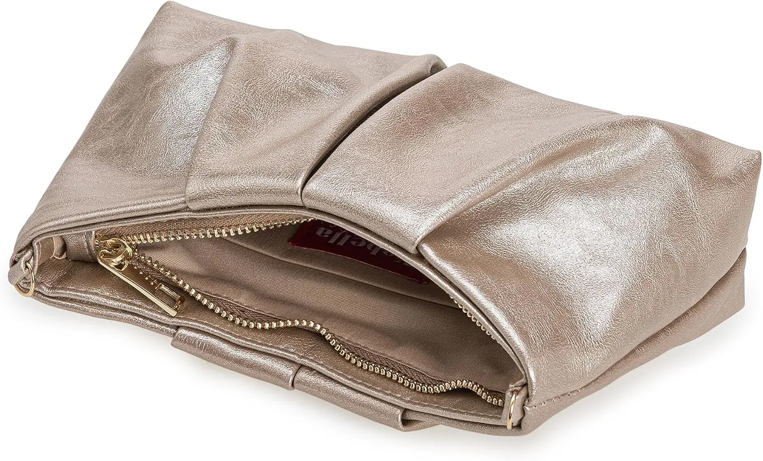 Pleated PU Clutch Evening Purse for Women Dressy Formal Faux Leather Shoulder Handbag
