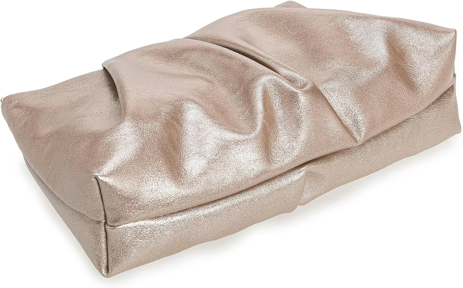 Pleated PU Clutch Evening Purse for Women Dressy Formal Faux Leather Shoulder Handbag