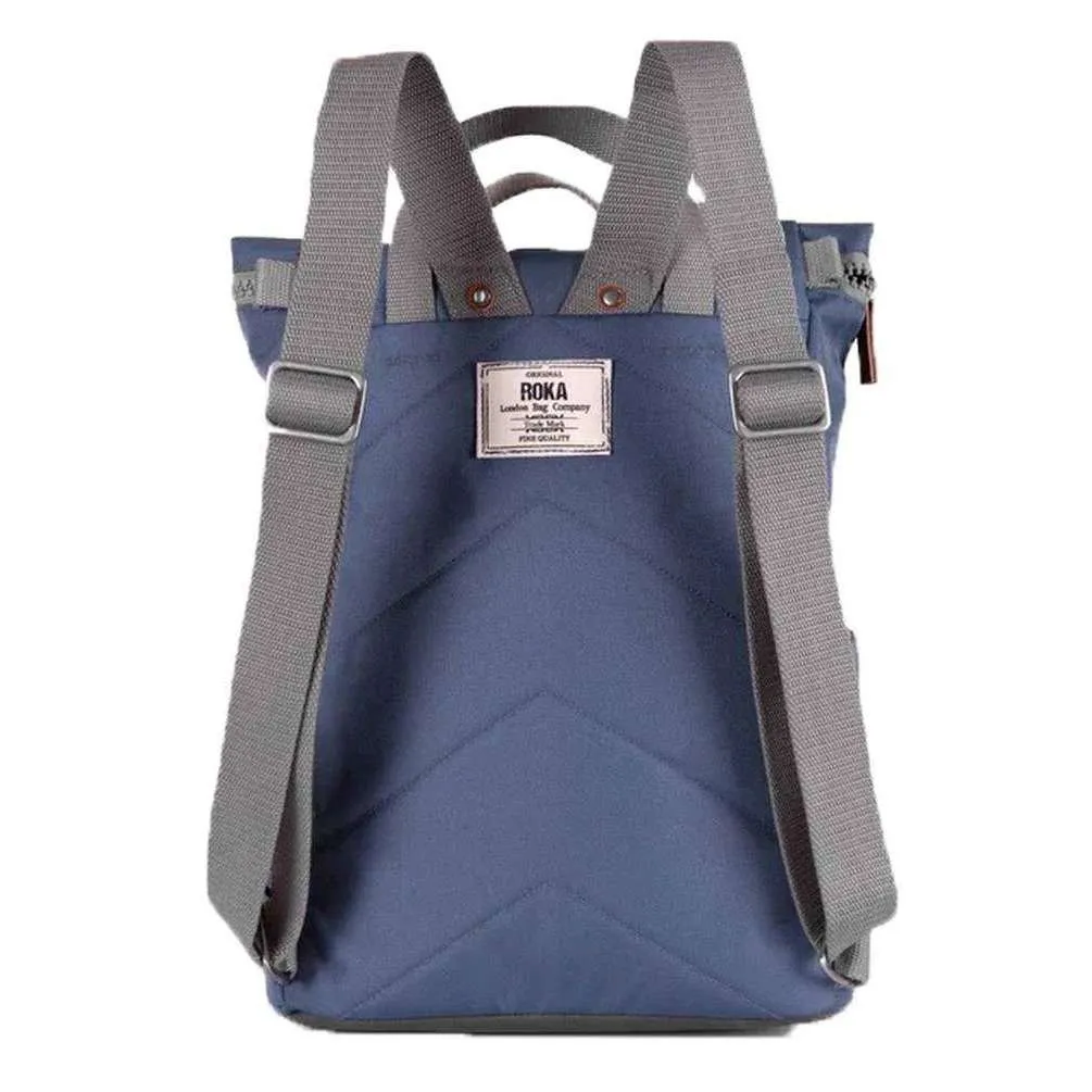 Roka Finchley A Medium Sustainable Canvas Backpack - Airforce Blue