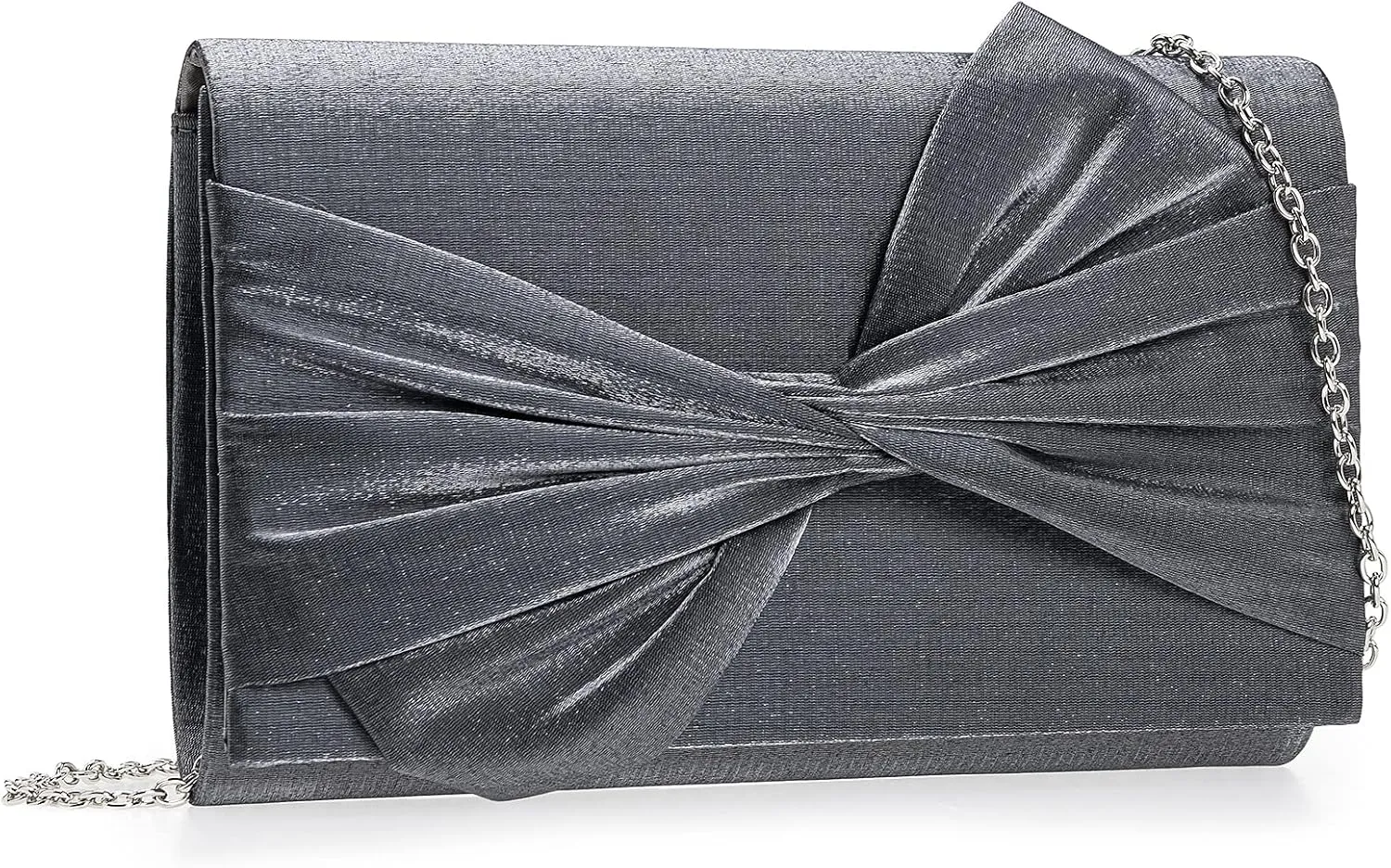 Satin Evening Bag Bow Flap Clutch Purse for Women Formal Party/Prom/Wedding
