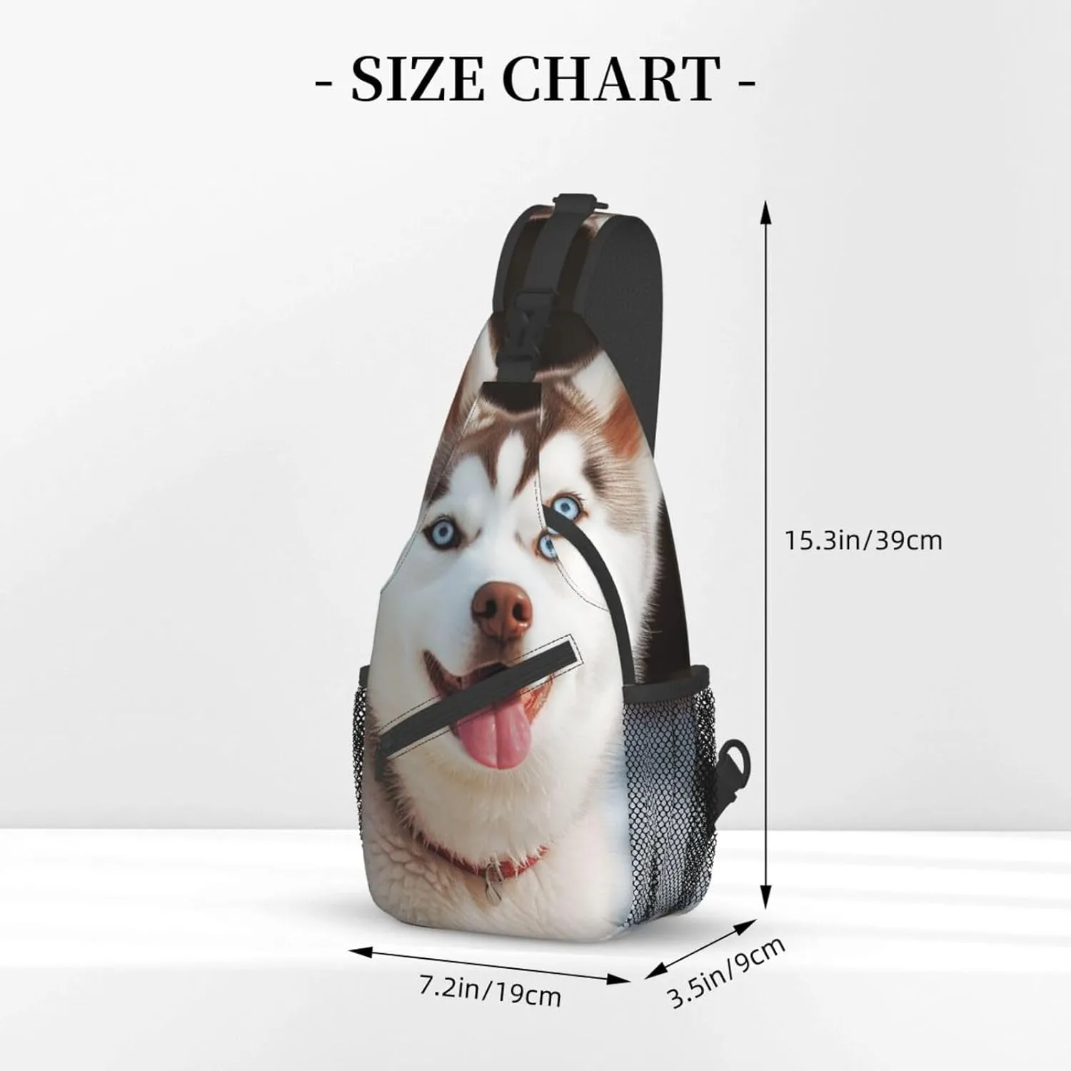 Sling Bag for Women Men Husky Piquant Dog Cross Chest Bag Diagonally Casual Fashion Travel Hiking Daypack