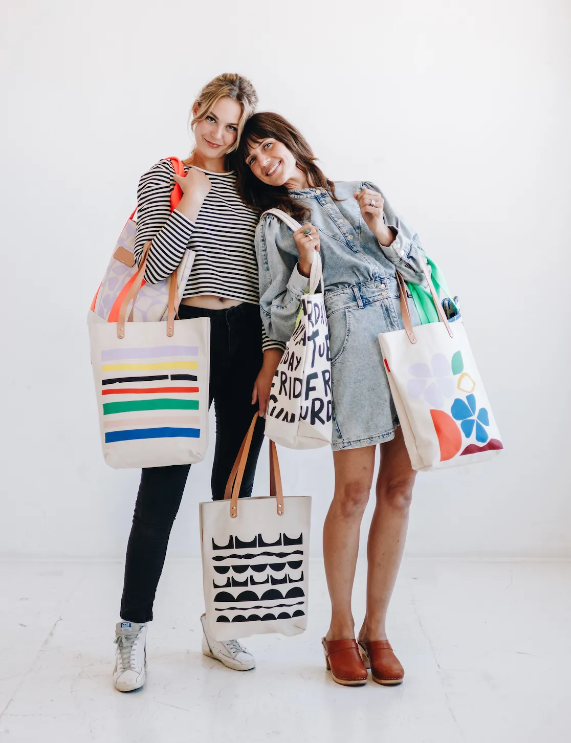 Stepping Stones - Black Medium Tote