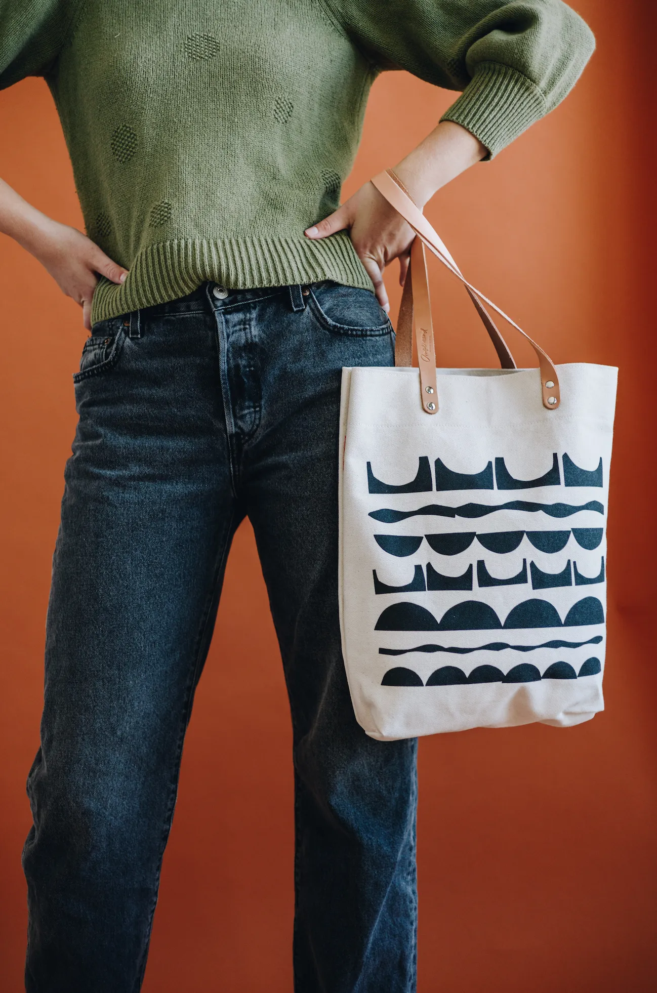 Stepping Stones - Black Medium Tote