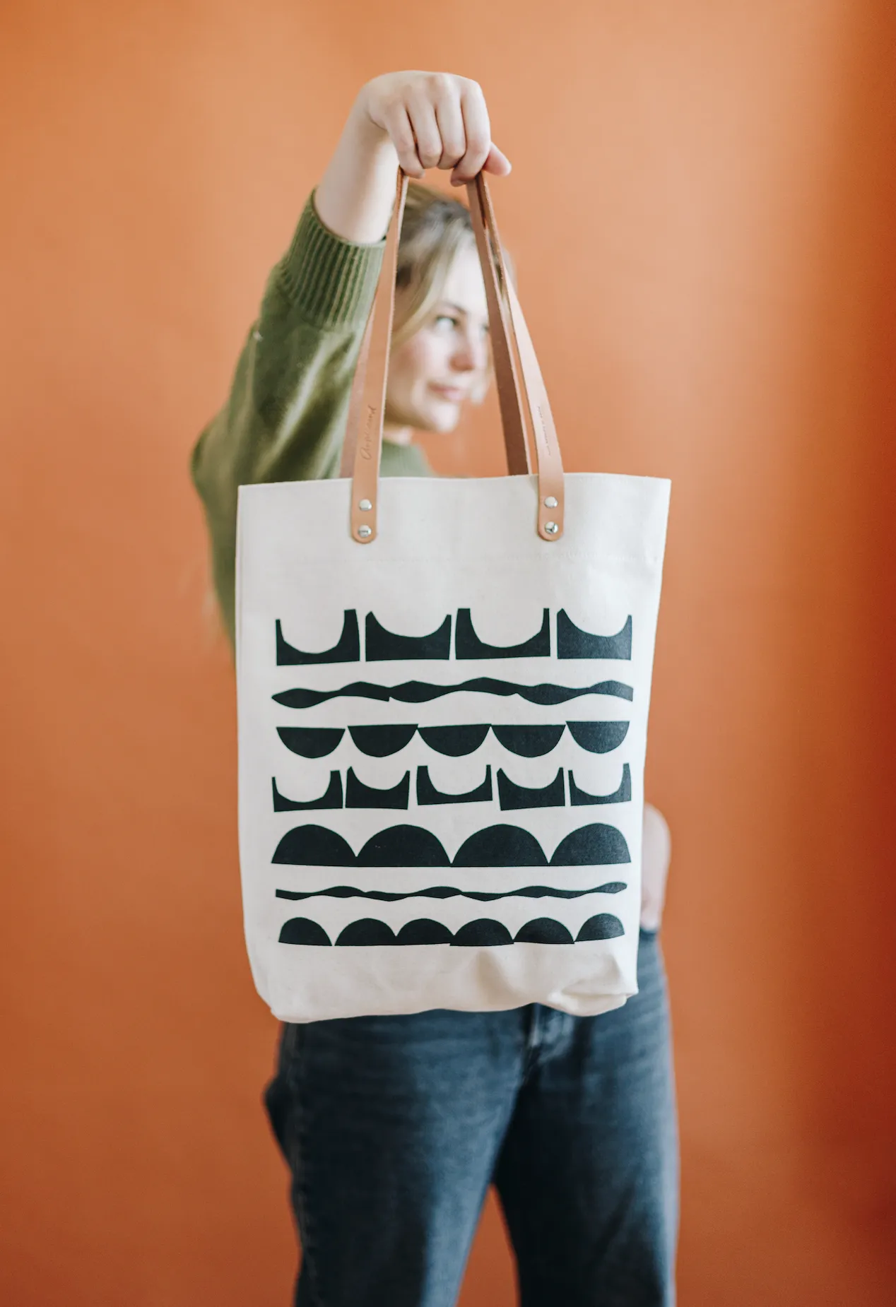 Stepping Stones - Black Medium Tote