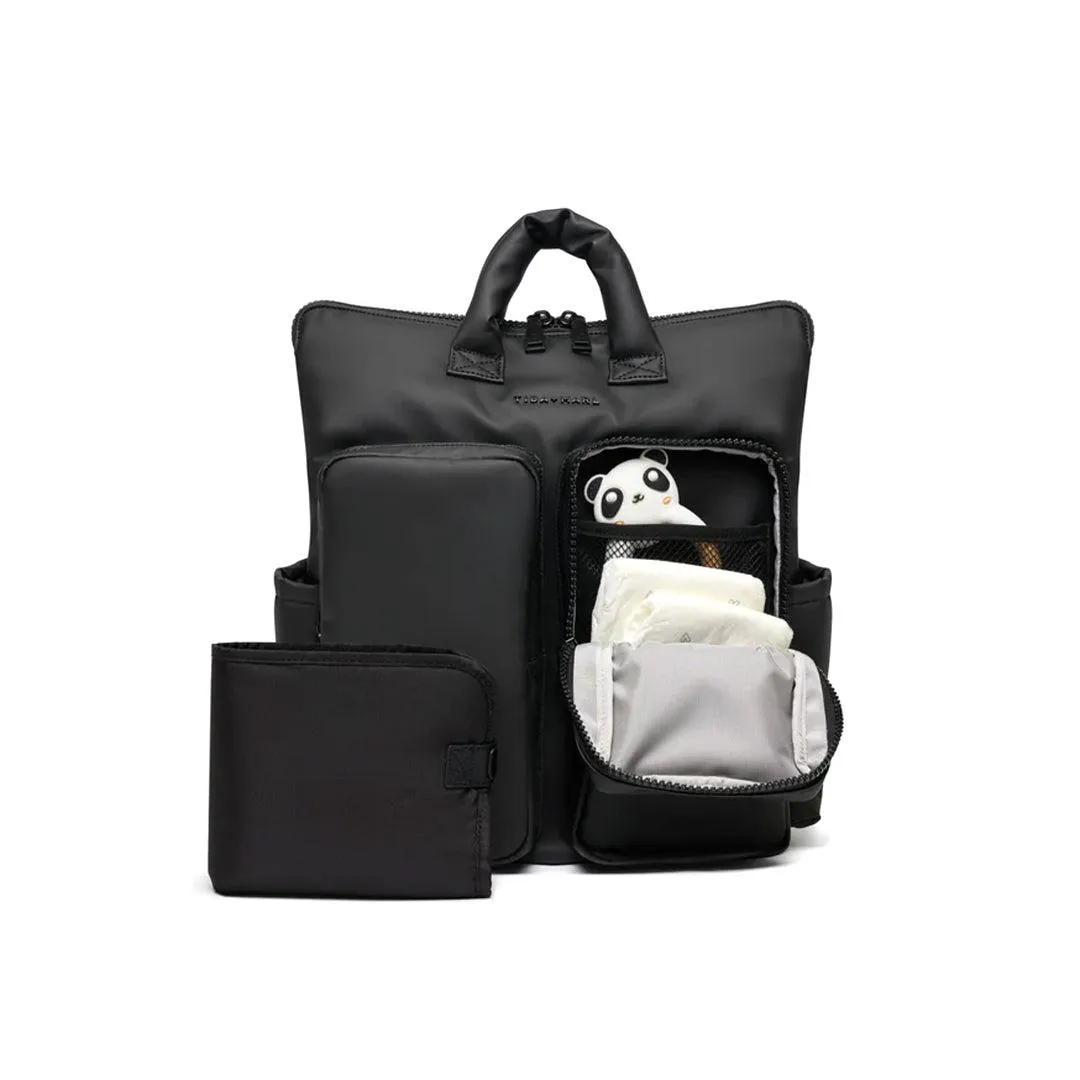 Tiba   Marl Ozzy Changing Tote - Matte Black