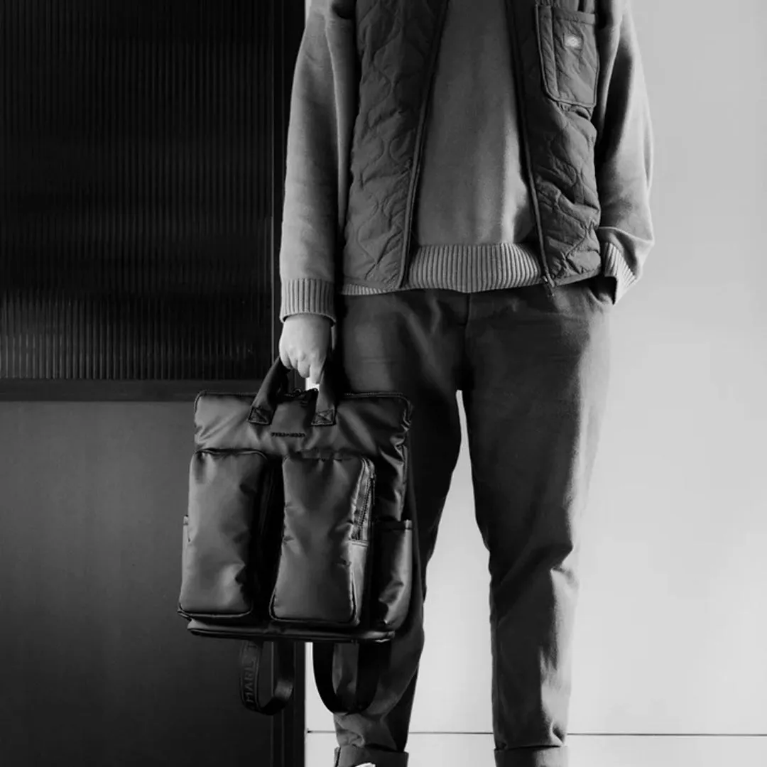 Tiba   Marl Ozzy Changing Tote - Matte Black