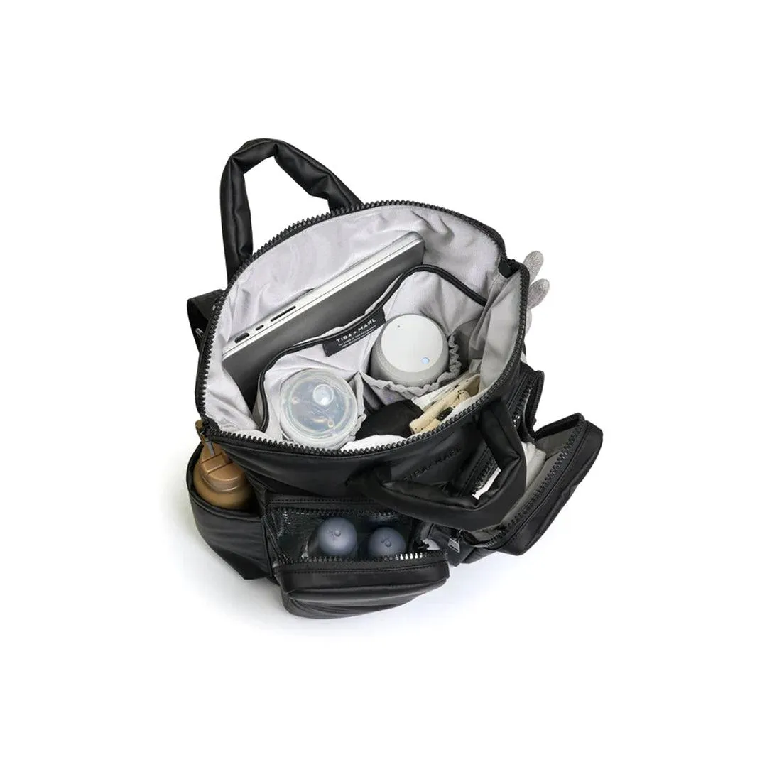 Tiba   Marl Ozzy Changing Tote - Matte Black