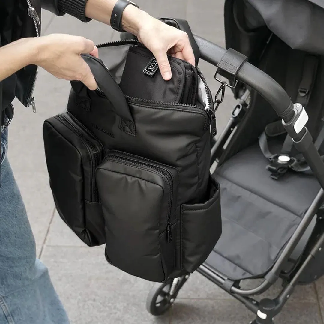 Tiba   Marl Ozzy Changing Tote - Matte Black