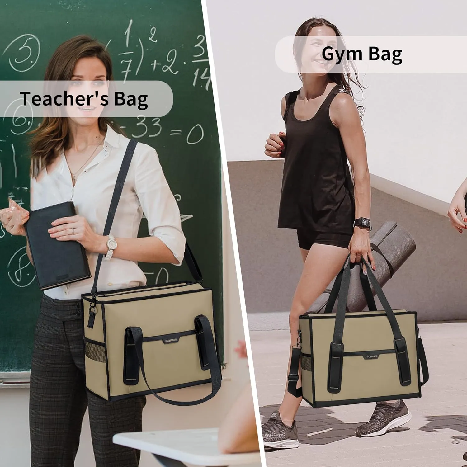 Tote Bag for Women,Utility Large Work Tote Bag with Reinforced Pockets, Waterproof Nurse Bag,for Travel,Teacher