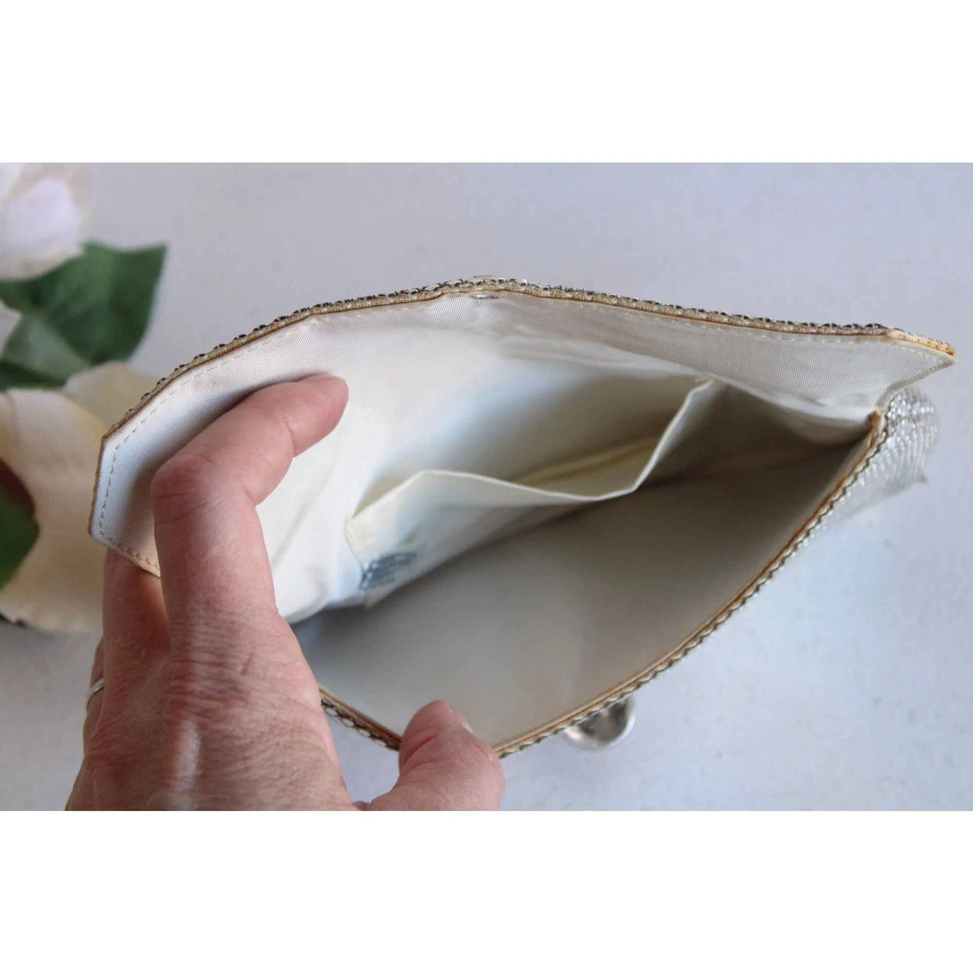 Vintage 1940s Whiting & Davis Silver Clutch Purse