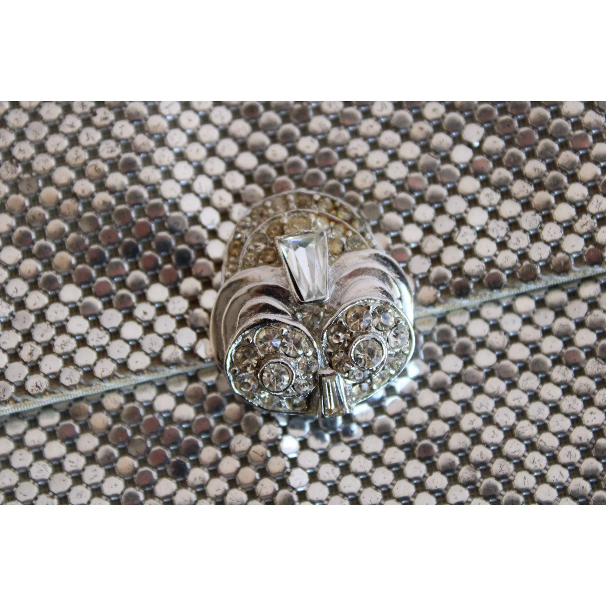 Vintage 1940s Whiting & Davis Silver Clutch Purse