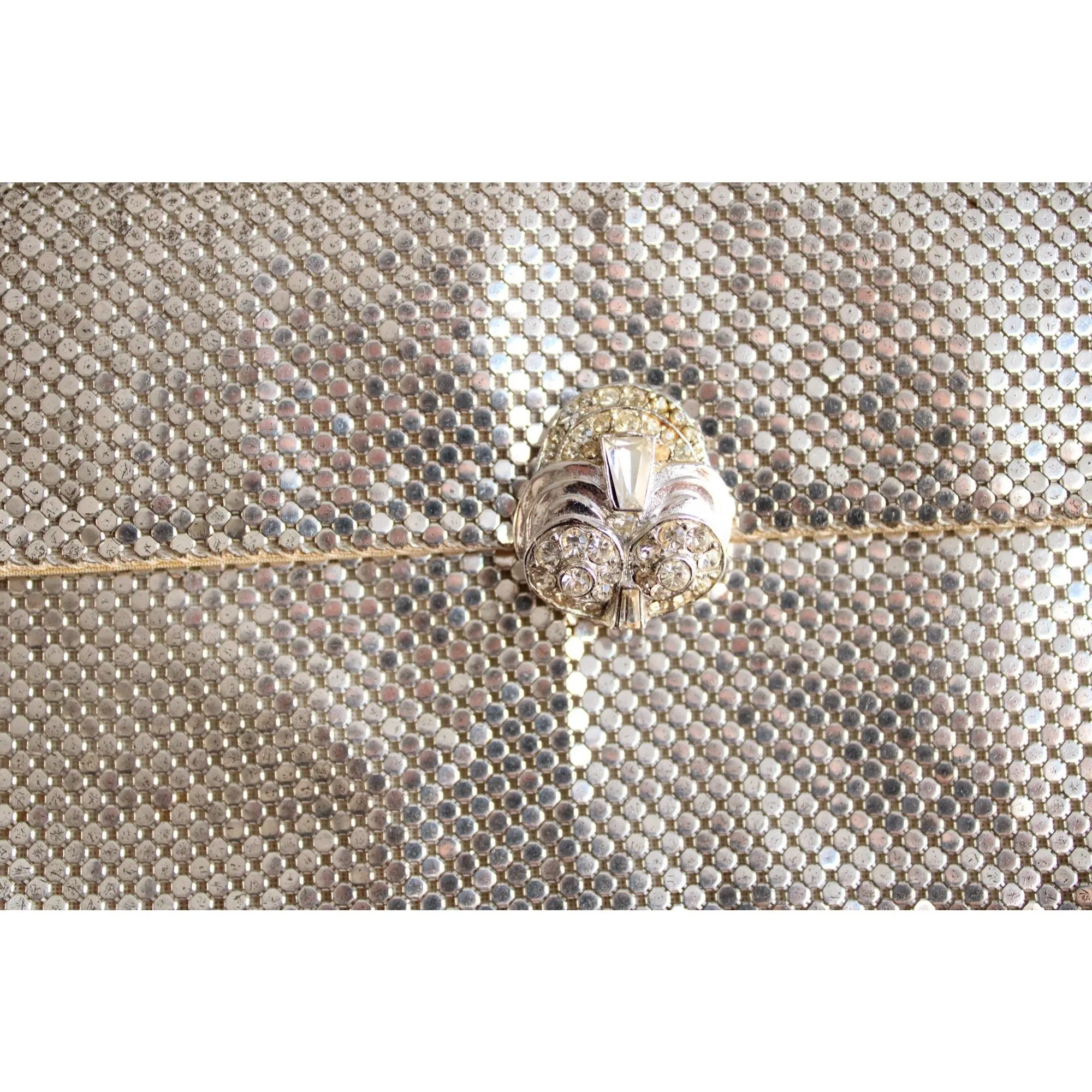 Vintage 1940s Whiting & Davis Silver Clutch Purse