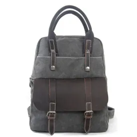 Waxed Canvas  School Backpack Top Handle Handbag