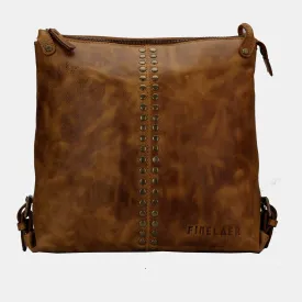 Women Brown Leather Hobo Shoulder Crossbody Bag | Finelaer